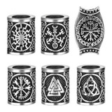 6 Beads Viking Pack Para Dread Barba Cabelo Tranças Nórdicos