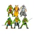 6 Bonecos Tartarugas Ninjas Verde 5 Cm Articulados