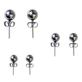 6 Brincos Bolinhas Aco