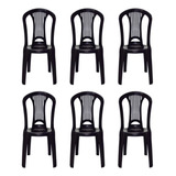 6 Cadeiras Plastica Bistro