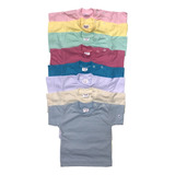 6 Camisetas Manga Curta Para Bebês 100 Algodão P M G