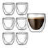 6 Copos Vidro Duplo Parede Dupla P Café Chá Água Drink 250ml