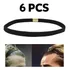 6 Elásticos Faixa Cabelo Headband Tiara Masculina Afro Puff Cor Preto