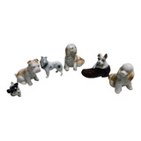 6 Estatuetas Miniatura Cachorros