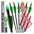 6 Flechas Carbono Arco Nature 30 + 6 Pontas Caça B13 Vixion Cor Verde