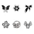 6 Peças Mini Broche Sortidos Strass Delicado
