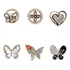 6 Peças Mini Broche Sortidos Strass Delicado