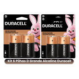 6 Pilhas D Duracell Alcalinas ( 3 Pack)