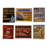 6 Placas Decorativas Frase