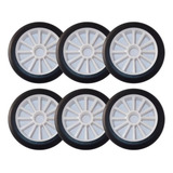 6 Rodas Hd Inline 125mm Preto branco   Brinde