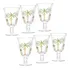 6 Taças Lyor Palm Hand Paiting De Cristal Verde