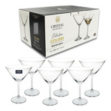 6 Taças Vidro Crystal Titânio Bohemia Martini Cocktail 280ml