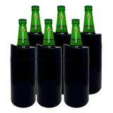 6 X Porta Garrafa Térmico Camisinha Cerveja 600 Ml C  Tampa Cor Black Piano