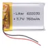 602030 3 7v 350mah 6mm X 20mm X 30mm 2 Fios  