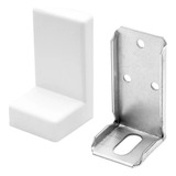60x Cantoneira Metalica L   Fixa Moveis Com Capa Branca