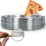 6x Formas De Pizza Media 25cm Alumínio C Borda Reforçada Pro