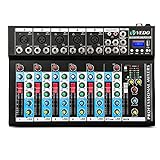 7/8 Channel Audio Mixer Sound Mixing Console With Bluetooth Usb,pc Recording Input, Xlr Microphone Jack, 48v Power, Rca Input/output (7 Channel)