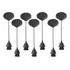 7 Pendentes Preto Cabo Pp 1 5m Soquete E27 Paco