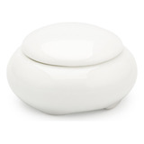 70 Mini Porta Joias Redondo 4,5cm Porcelana Branca