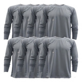 8 Camisas Empresa Manga Comprida Trabalho Sublima Uniforme