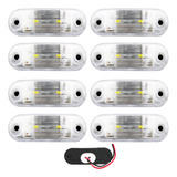 8 Lanterna Vigia Teto Caminhão Baú 2 Led Cr Bivolt +chicote