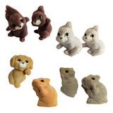 8 Miniaturas Bichinhos Flocados