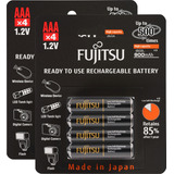 8 Pilhas Aaa Palito Recarregáveis 500x Fujitsu 950mah