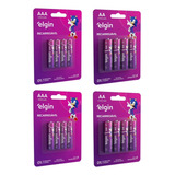 8 Pilhas Recarregaveis Elgin