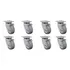 8 Rodízios/rodinhas Giratórias Pvc 50mm Sem Freio Schioppa 