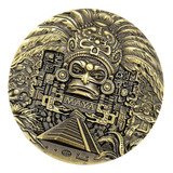 80mm Dia Maia Asteca Verde Bronze Moeda Medalhão Art Hobby