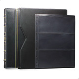 Álbum De Luxo Preto 10 Folhas Para 60 Selos 3bzn P