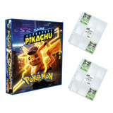 Álbum Pasta Fichário Pokemon + 20 Folhas Detetive Pikachu