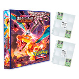 Álbum Pasta Fichário Pokemon Obsidiana Em Chamas + 20 Folhas