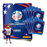 Álbum Copa América Usa 2024 Panini Azul Capa Mole + 15 Pacotes De Figurinhas