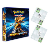 Álbum Pasta Fichário Pokemon + 20 Folhas Break Point