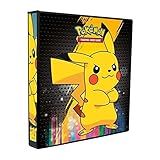 álbum Pokémon Fichário Pikachu + 10 Folhas Plásticas De 9 Bolsos Yes
