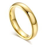 Aliana Ouro 18k Banhada Casamento Tungstnio 4mm