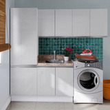 Área Serviço Madesa Acordes Glamy 100% Mdf Armário E Torre Cor Branco Grgm22000109