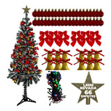 Árvore De Natal 1,50 Decorada 46 Enfeitada + Pisca Promoção