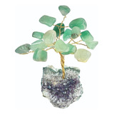 Árvore Pedra Natural Cristal Quartzo Verde Drusa Ametista