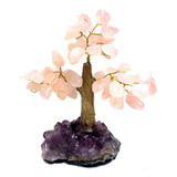 Árvore Quartzo Rosa Drusa Ametista Bruta Cristal Pedra