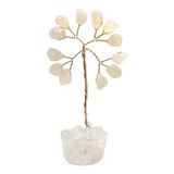 Árvore De Pedra Quartzo Rosa Base Cristais 7cm - Amor