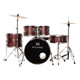 Bateria Acstica Michael Trinity Matte Red Bumbo 20