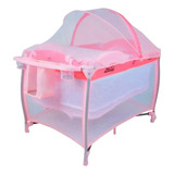 Ber�o Desmont�vel Compacto New Aconchego Pink Rosa Burigotto Desenho Do Tecido Liso