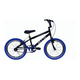 Bicicleta Bmx Freestyle Infantil Ello Bike Energy Aro 20 Freios V brakes Cor Preto azul Com Descanso Lateral
