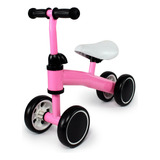 Bicicleta De Equilbrio Infantil 4 Rodas Mega Compras Cor Rosa