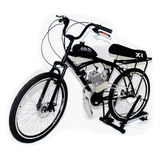Bicicleta Motorizada 80cc Freio Disco Suspenso E Banco Xr Cor Preto Fosco