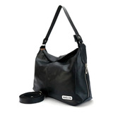 Bolsa Feminina Em Couro Legitimo M�dia Hobo Sacola Roadseven Cor Preto