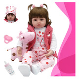 Boneca Beb Reborn Menina Girafinha De Pelcia Corpo De Silicone