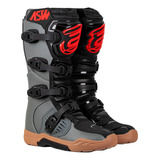 Bota Asw Image Enduro Preto cinza vermelho